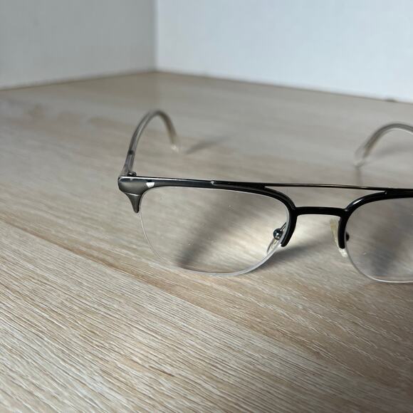 Prada VPR63U LGF-1O1 Eyeglasses Gunmetal Clear Top Bridge 52-19-145 READ - Picture 9 of 10
